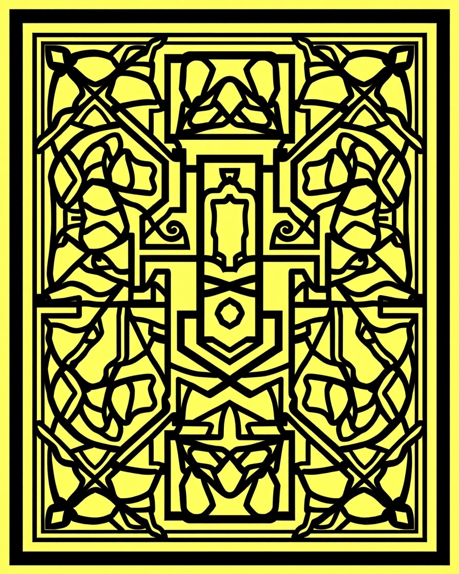 Bold Yellow Intricate Floral Medallion Rug