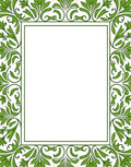 Green Leafy Vine Border Frame Rug