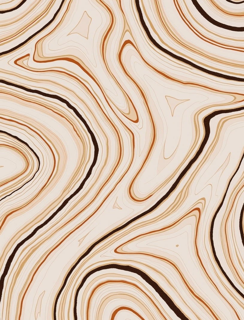 Agate Swirl Cream Brown Stone Rug
