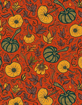 Harvest Orange Pumpkins Botanical Swirls Rug