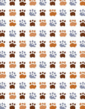 Caramel Brown Blue Paw Prints Rug