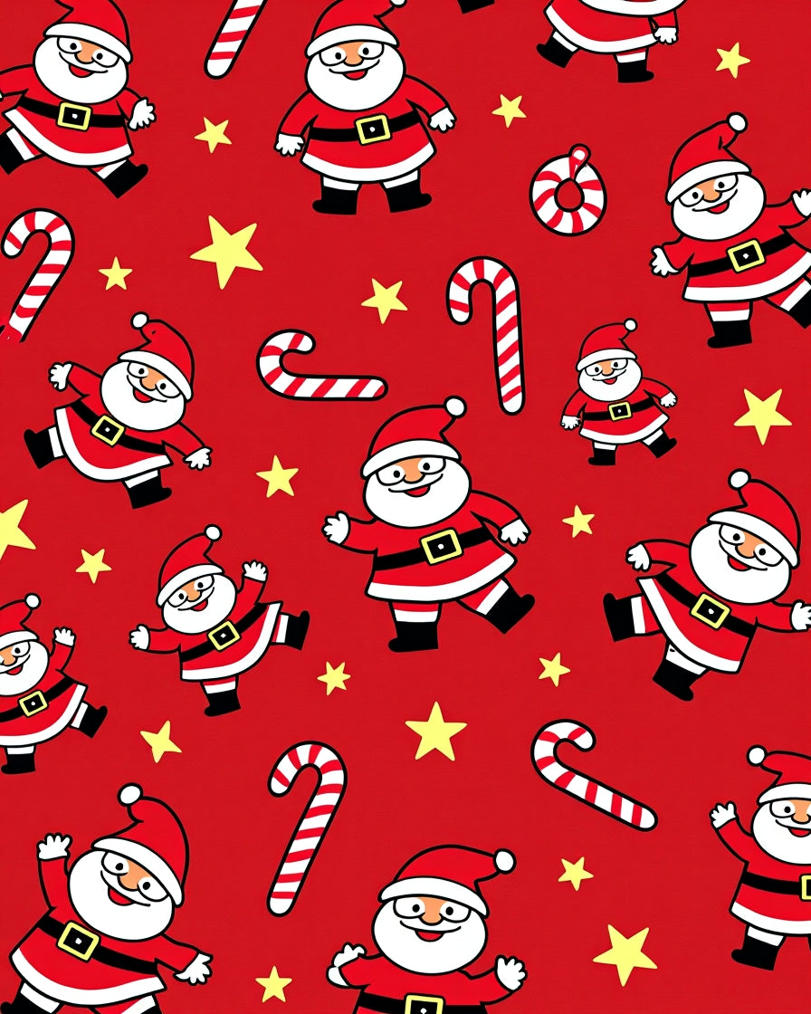 Festive Santa Candy Cane Star Rug