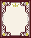 Ornate Yellow Flower Maroon Border Rug