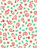 Whimsical Red Teal Swirl Scatter Rug