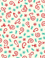 Whimsical Red Teal Swirl Scatter Rug
