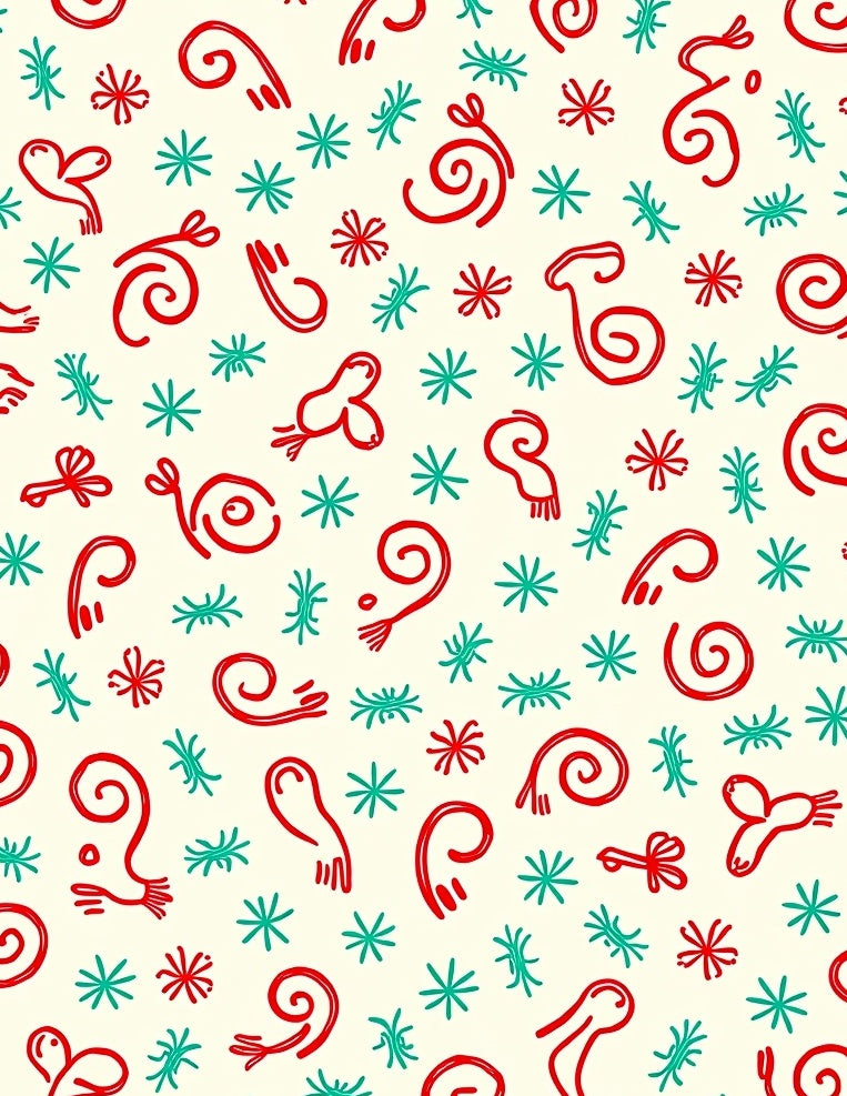 Whimsical Red Teal Swirl Scatter Rug