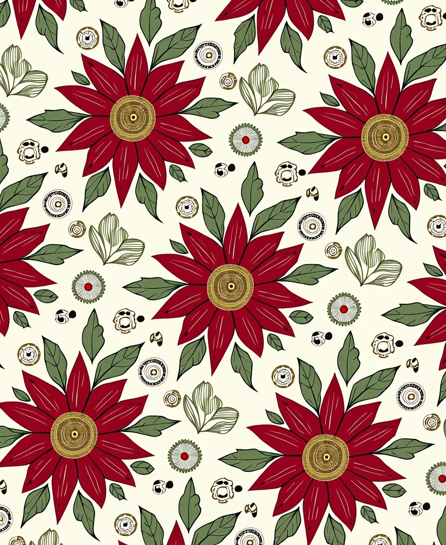 Crimson Red Floral Garden Artistry Rug