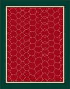 Crimson Cream Organic Cell Network Rug