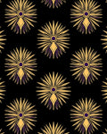 Golden Sunburst Art Deco Medallion Rug