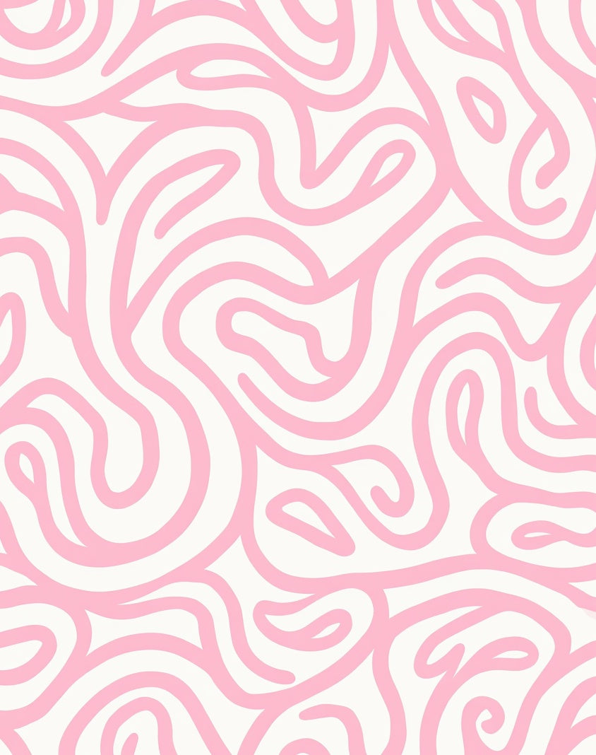 Soft Pink Flowing Swirls Rug