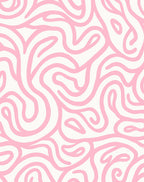 Soft Pink Flowing Swirls Rug