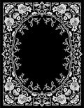Vintage White Rose Floral Border Rug