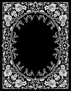 Vintage White Rose Floral Border Rug