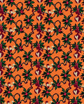 Tropical Orange Scarlet Floral Botanical Rug