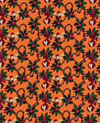 Tropical Orange Scarlet Floral Botanical Rug