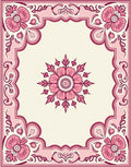 Pink Floral Medallion Border Rug