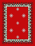 Crimson Snowflake Border Rug