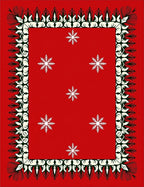Crimson Snowflake Border Rug