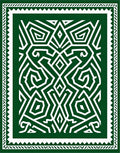 Deep Green Geometric Interlocking Maze Rug