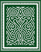 Deep Green Geometric Interlocking Maze Rug