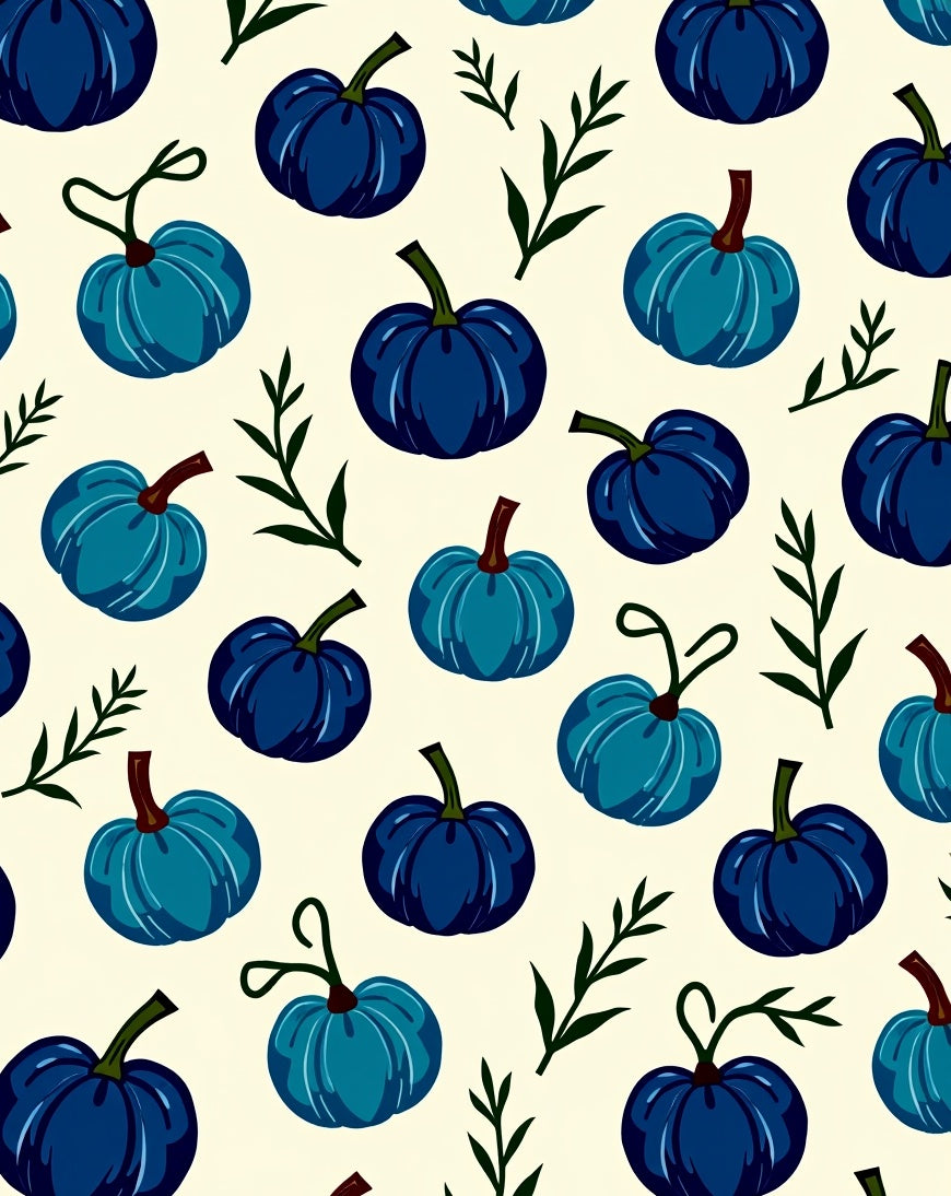 Deep Blue Pumpkin Patch Accents Rug
