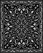 Black White Floral Mandala Symmetry Rug