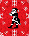 Red Santa Snowflakes Swirls Collection Rug