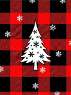 Red Black Buffalo Plaid Christmas Tree Snowflakes Rug