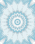 Frosty Blue Radial Crystal Mandala Rug