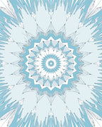 Frosty Blue Radial Crystal Mandala Rug