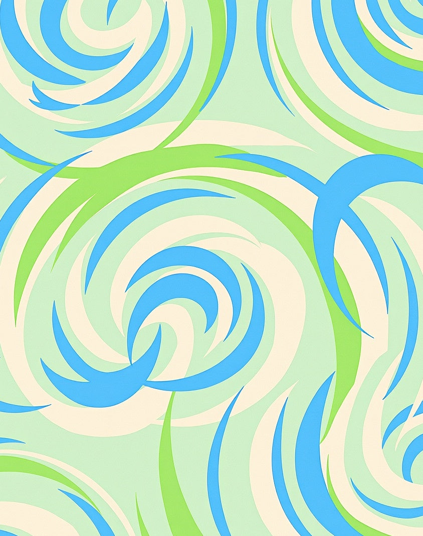 Aqua Green Swirl Harmony Rug