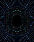 Deep Blue Radiant Neon Geometric Rug