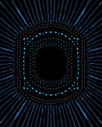 Deep Blue Radiant Neon Geometric Rug