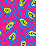 Vibrant Pink Blue Yellow Eye Rug