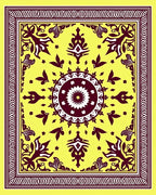 Regal Crimson Floral Medallion Rug