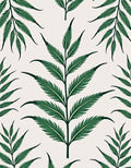Deep Green Fern Leaf Arrangement Rug