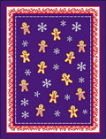 Purple Gingerbread Snowflakes Border Rug