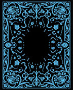 Light Blue Ornate Floral Symmetry Rug