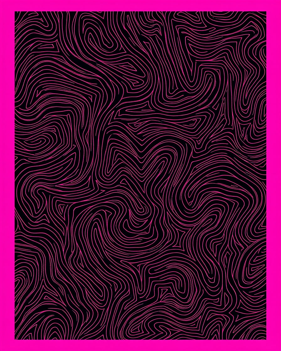 Bold Pink Topographic Swirl Rug