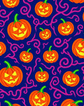 Orange Pumpkin Swirl Halloween Navy Rug