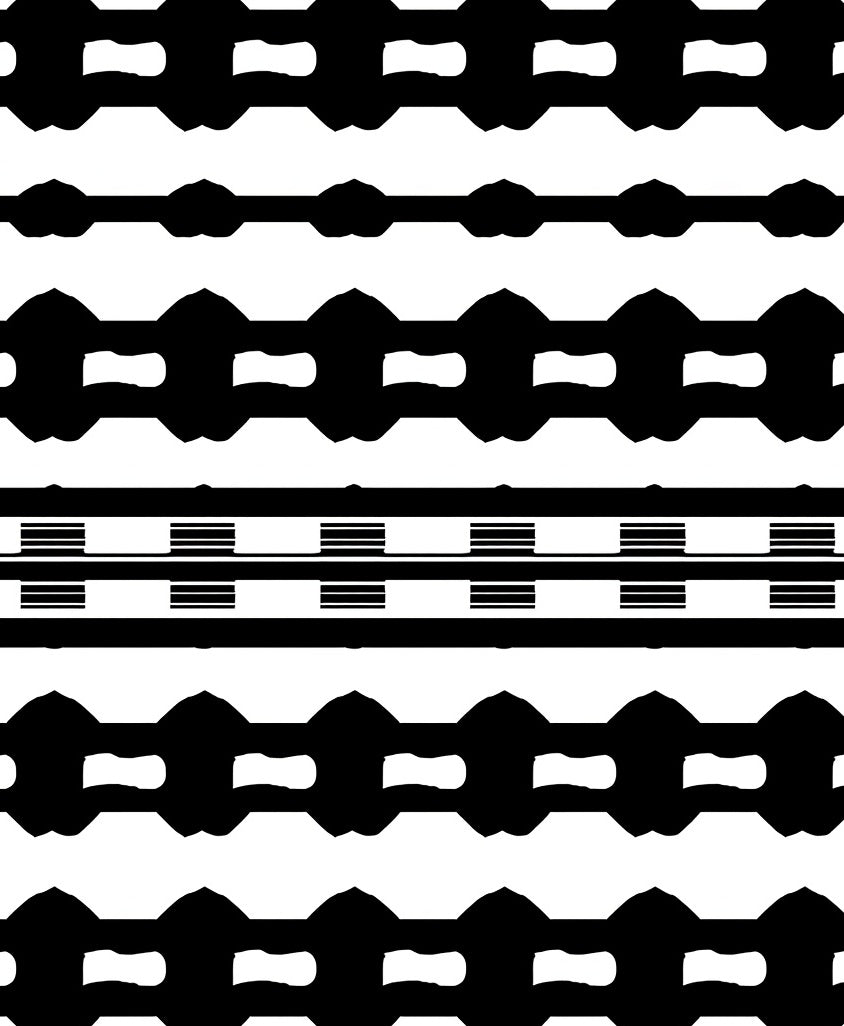 Bold Black Contemporary Chain Rug