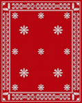 Festive Red Snowflake Border Rug