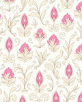 Vintage Pink Floral Cream Botanical Rug