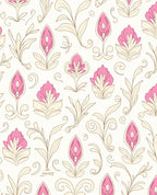 Vintage Pink Floral Cream Botanical Rug