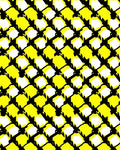 Vivid Yellow Black Abstract Grid Rug