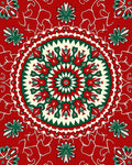 Crimson Green Floral Medallion Swirls Rug