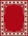 Crimson Ivory Floral Bordered Rug