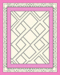Modern Pink Geometric Diamond Framework Rug