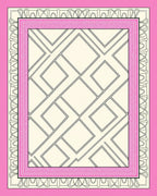 Modern Pink Geometric Diamond Framework Rug