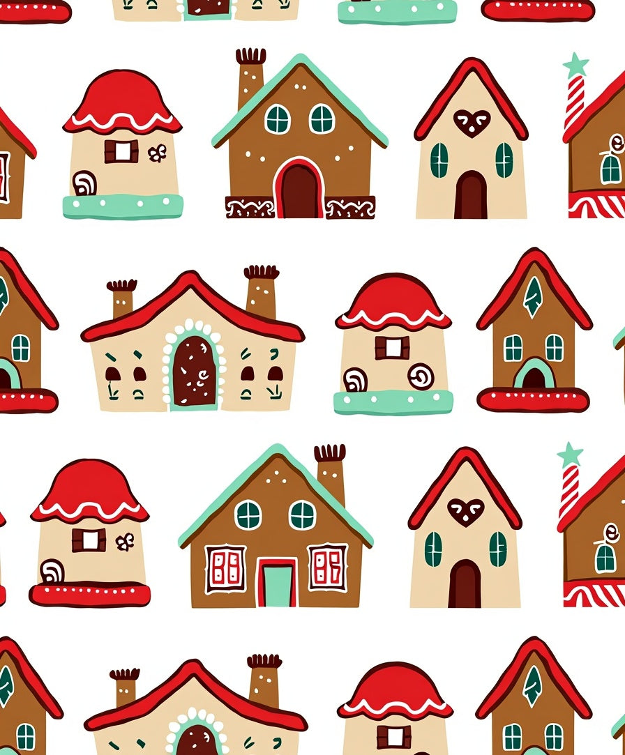 Gingerbread Houses Festive Holiday Collection Rug